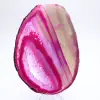 Tranche polie d’agate rose teinté - 3