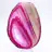 Agate en tranche teinté rose polie