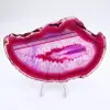 Tranche polie d’agate rose teinté - 8