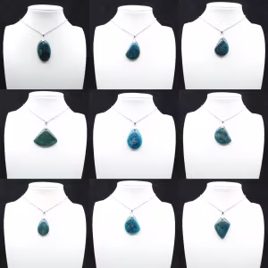 Pendentif en Apatite Bleue de Madagascar - Pierre Naturelle