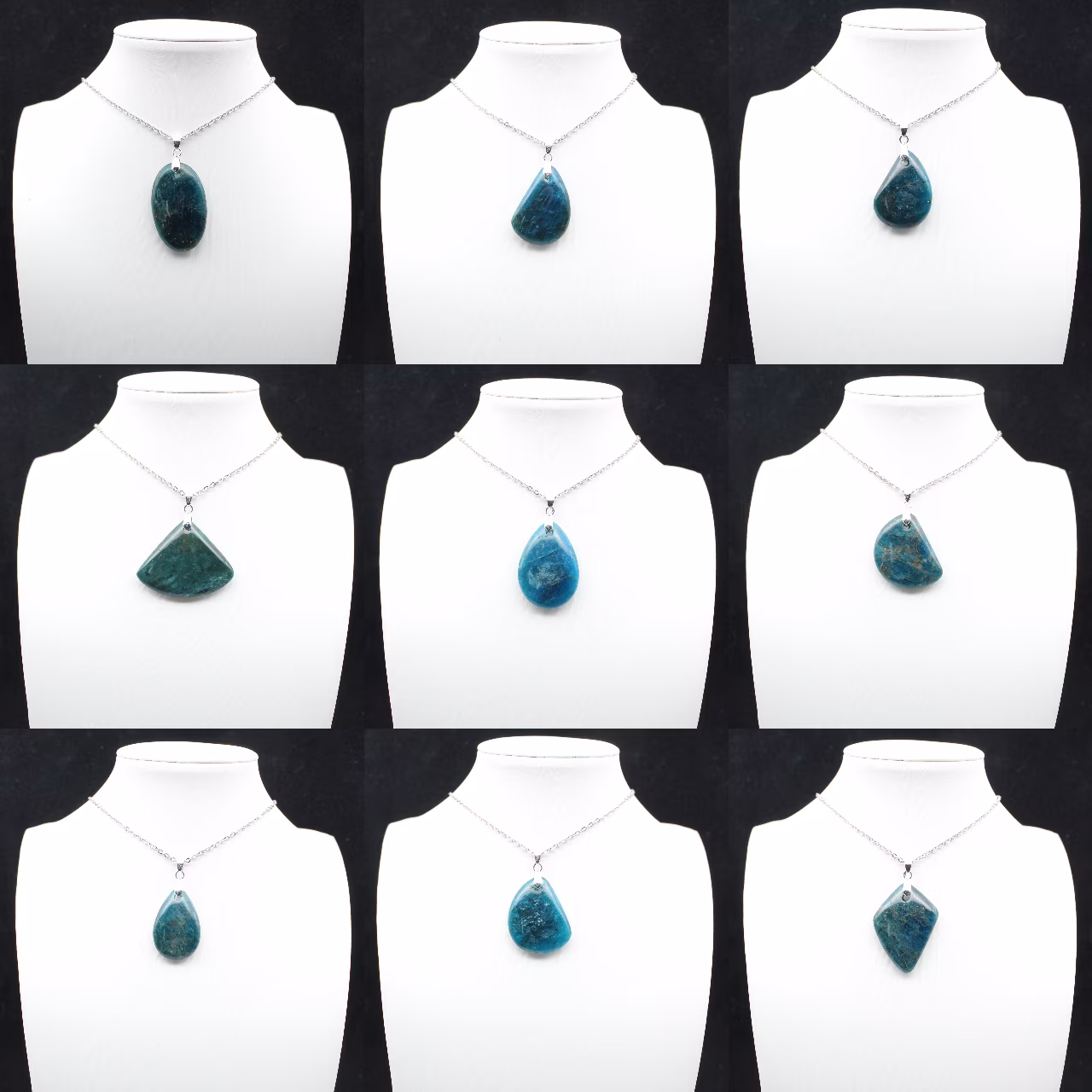 Pendentif en Apatite Bleue de Madagascar - Pierre Naturelle