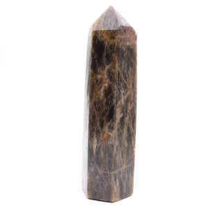 Prisme en Pierre de Lune Noire de Madagascar - Microcline de Collection