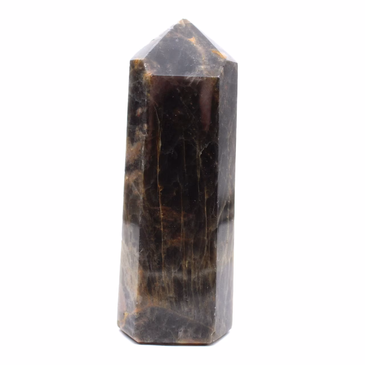 Grand Prisme en Pierre de Lune Noire - Microcline de Madagascar