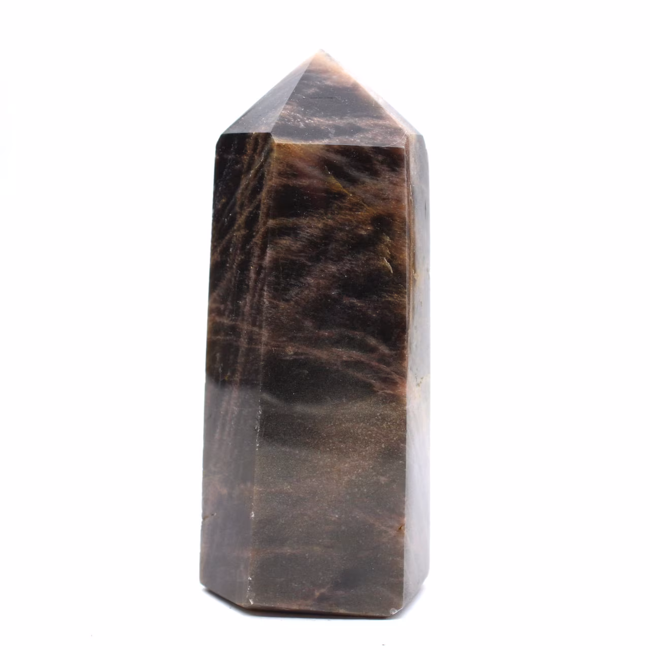 Prisme en Pierre de Lune Noire - Feldspath Microcline de Collection