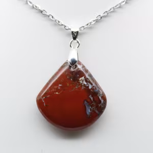 Pendentif Carré Jaspe Rouge