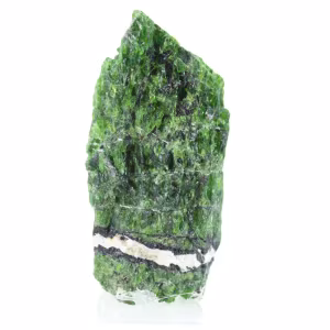 Chromediopside de Finlande brute, spécimen minéral vert 120 g
