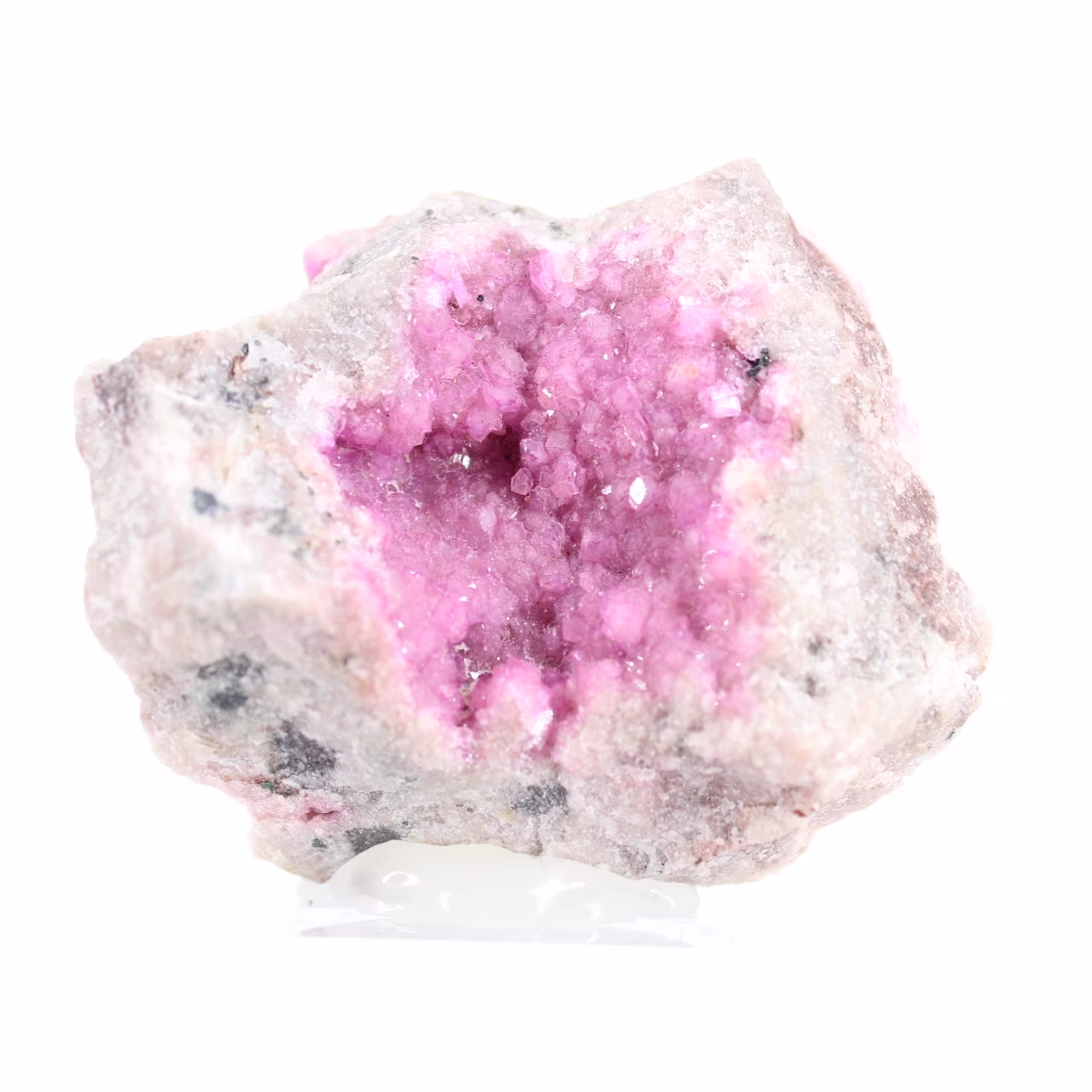 Cobaltocalcite congolaise sur socle, pièce minéralogique