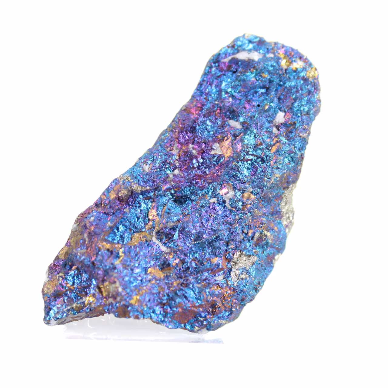 Chalcopyrite mexicaine sur socle, agrégats aux reflets irisés
