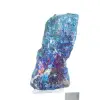 Chalcopyrite du Mexique en agrégat irisé, présentation sur socle - 3