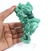 Haute malachite fibreuse de RDC sur socle, pierre de collection - 7