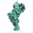 Haute malachite fibreuse de RDC sur socle, pierre de collection