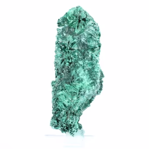Colonne de malachite fibreuse du Congo, spécimen sur socle acrylique