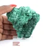 Malachite verte naturelle du Congo en agrégat fibreux, sur socle - 7