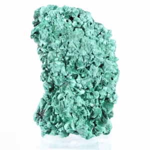 Malachite fibreuse du Congo, pierre de collection au lustre satiné