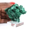 Malachite naturelle à texture fibreuse du Congo, pièce sur socle - 6