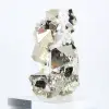 Pyrite du Pérou, cristaux octaédriques sur socle acrylique - 6