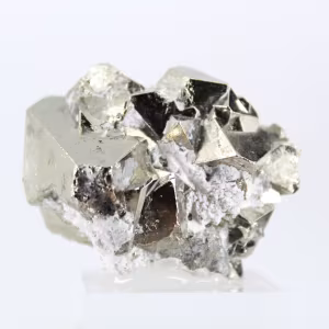 Pyrite géométrique du Pérou – Cristaux en octaèdres sur socle
