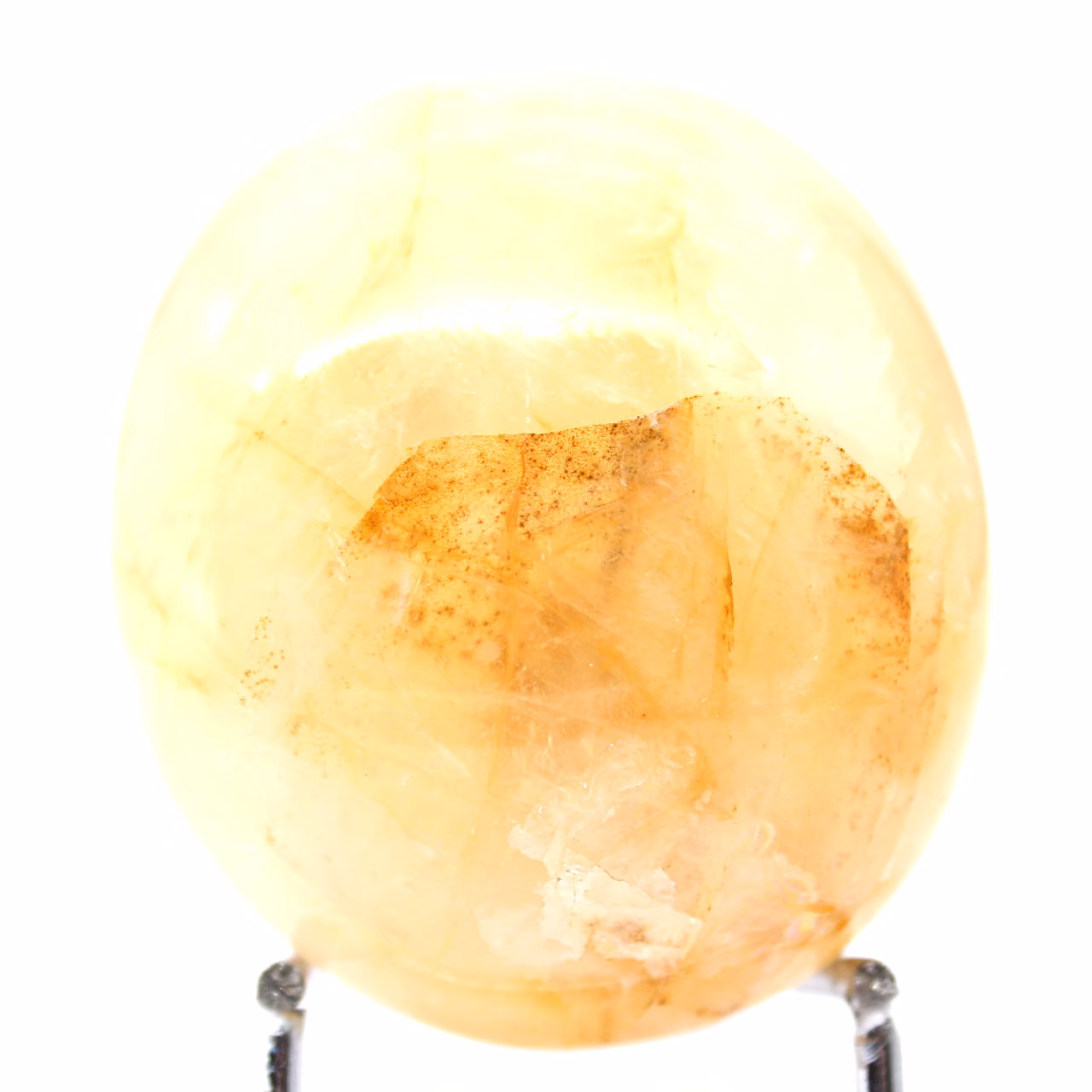 Quartz jaune poli de Madagascar, galet de collection