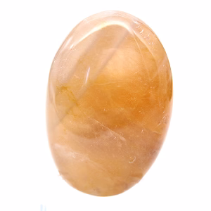 Galet de quartz jaune de Madagascar aux formes arrondies