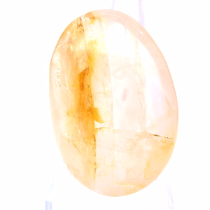 Galet de quartz jaune de Madagascar à finition polie