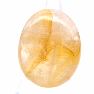 Quartz jaune malgache en galet poli pour décoration