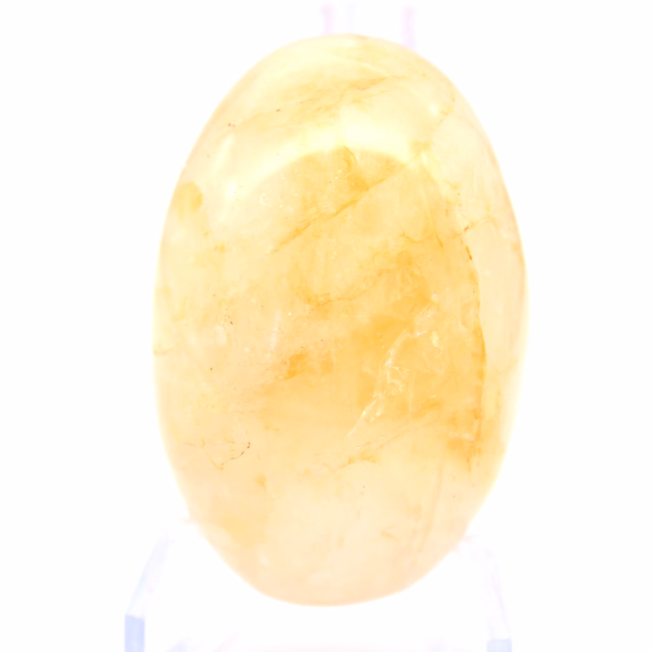 Quartz jaune de Madagascar en galet poli de collection