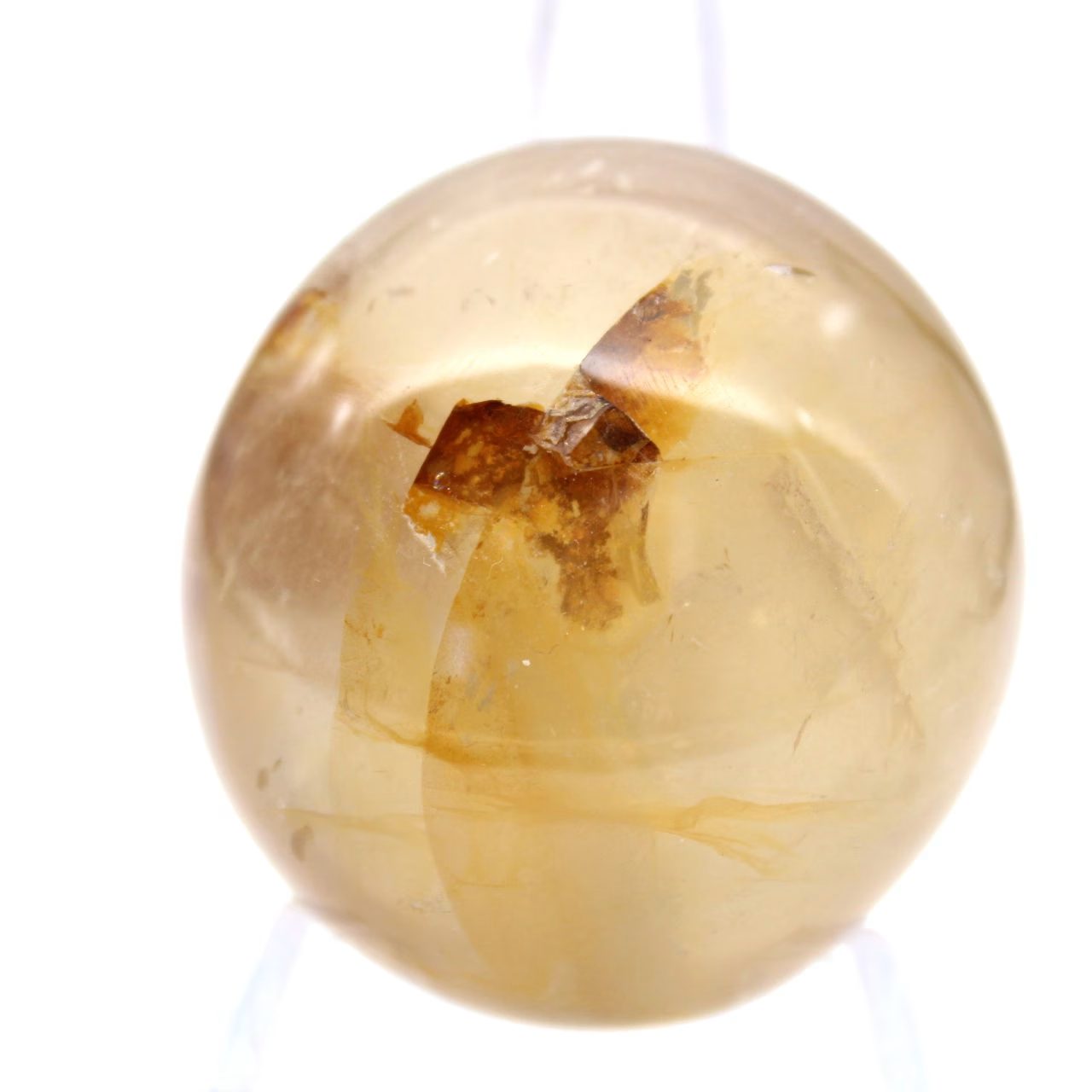 Galet de quartz jaune de Madagascar, pierre naturelle polie