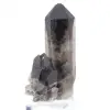 Grand cristal de quartz morion brésilien monté sur socle acrylique - 2