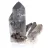 Quartz morion du Brésil, cristal naturel présenté sur socle acrylique