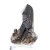 Cristal de quartz morion trapu du Brésil, spécimen minéral sur socle - 3