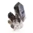 Cristal de quartz morion trapu du Brésil, spécimen minéral sur socle