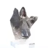 Quartz morion brésilien, cristal décoratif présenté sur socle - 2