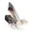 Morion du Brésil, cristal de quartz fumé noir sur socle acrylique