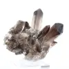 Cristal de quartz morion du Brésil, minéral noir monté sur socle - 0