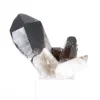 Cristal compact de quartz morion du Brésil sur socle acrylique - 0