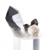 Cristal compact de quartz morion du Brésil sur socle acrylique - 2