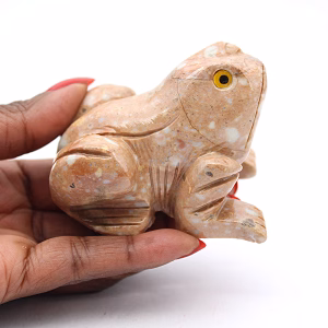 Grenouille sculptée en stéatite de Bolivie