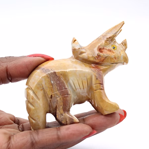 Tricératops en stéatite naturelle de Bolivie
