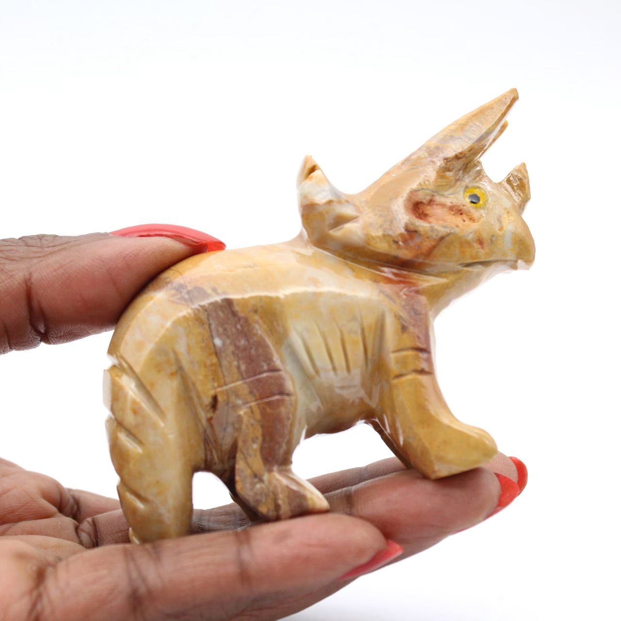 Tricératops en stéatite naturelle de Bolivie
