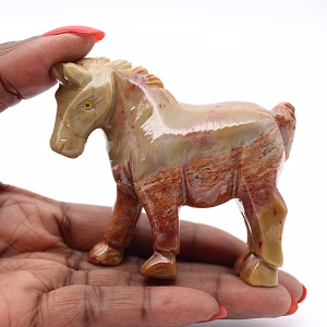Cheval en pierre de stéatite sculptée de Bolivie
