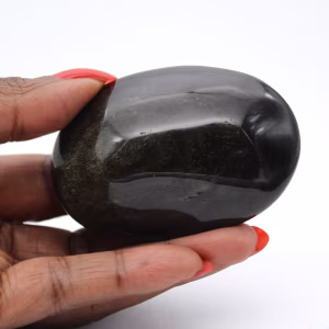 Galet d’obsidienne dorée du Mexique pour collection minérale