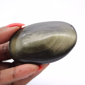 Obsidienne dorée du Mexique en petit galet poli de 70 g