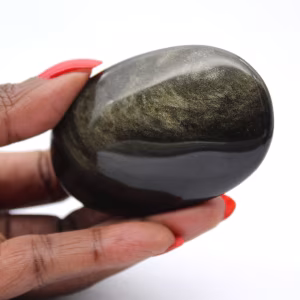 Galet d’obsidienne dorée mexicaine, pierre naturelle de 75 g