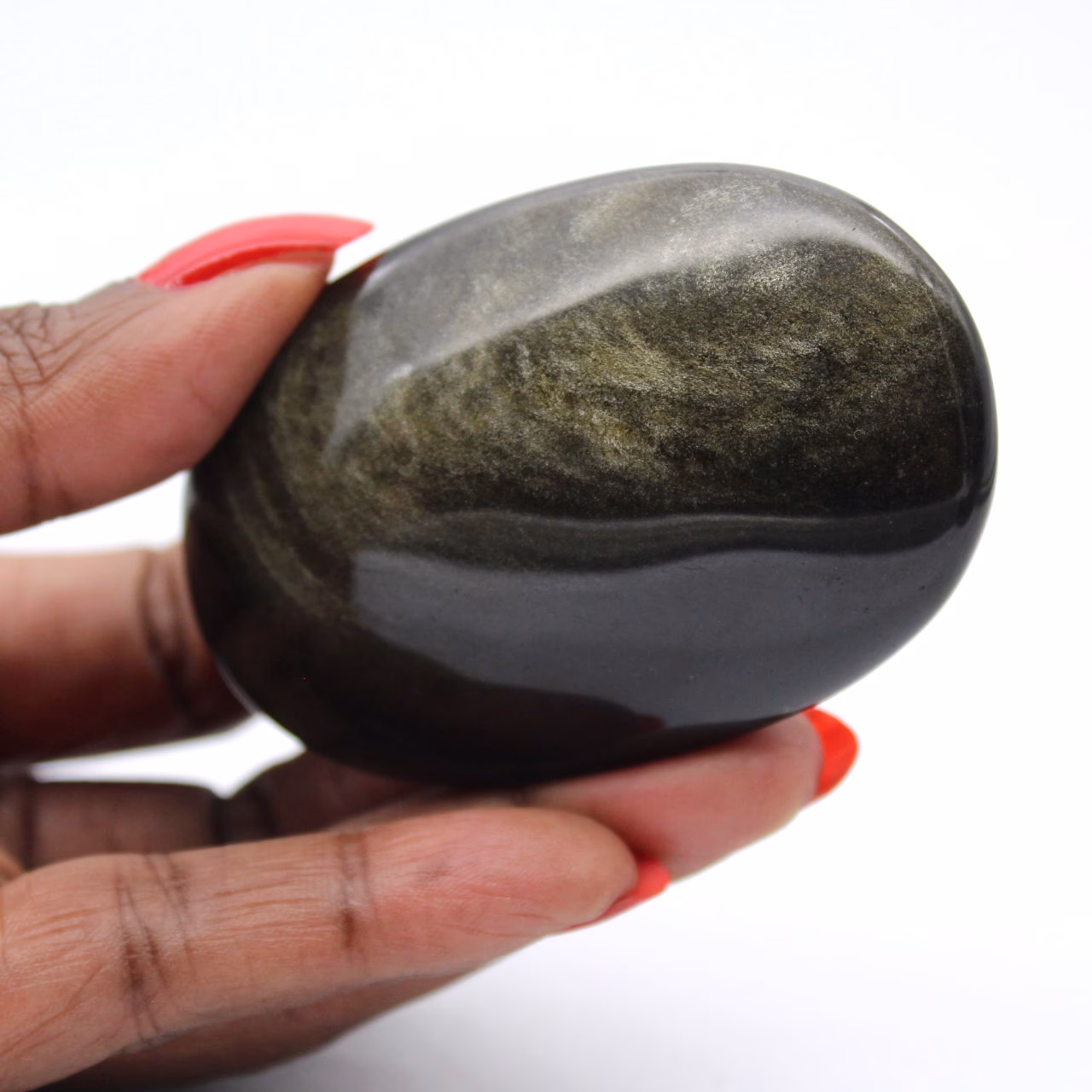 Galet d’obsidienne dorée mexicaine, pierre naturelle de 75 g