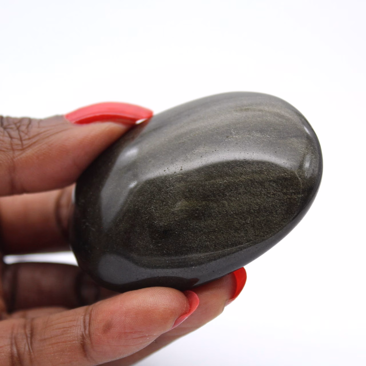 Petit galet en obsidienne dorée du Mexique, 55 g