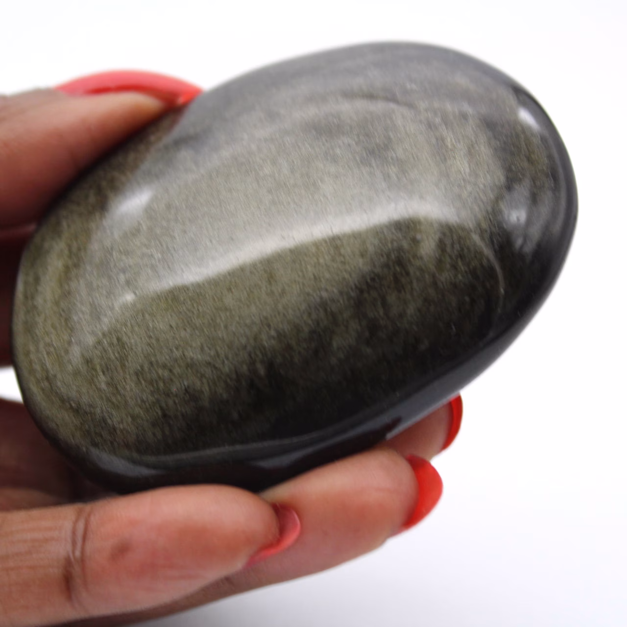 Galet d’obsidienne dorée mexicaine, pierre polie de 100 g