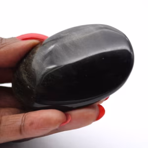 Galet d’obsidienne dorée mexicaine à surface polie, 70 g