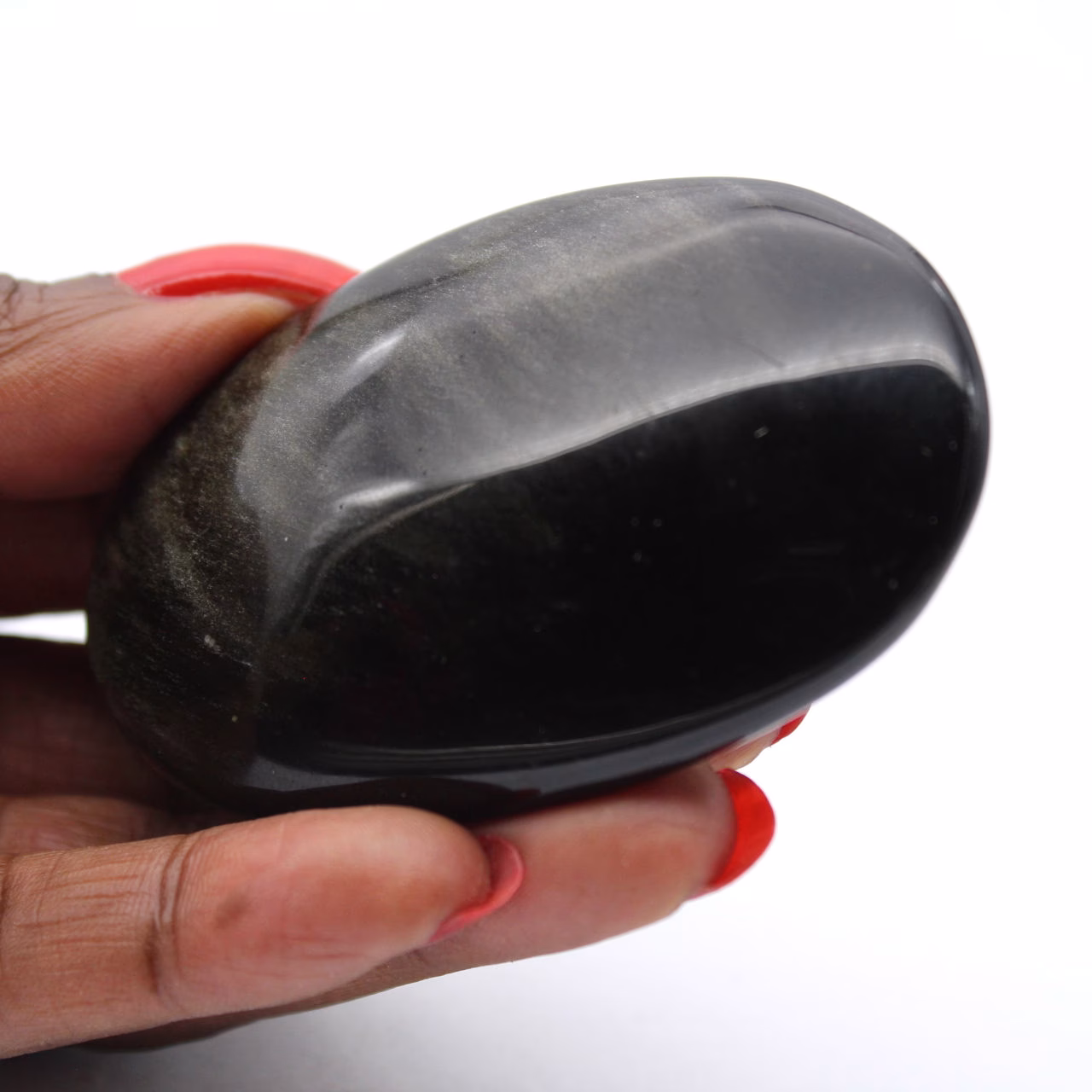 Galet d’obsidienne dorée mexicaine à surface polie, 70 g