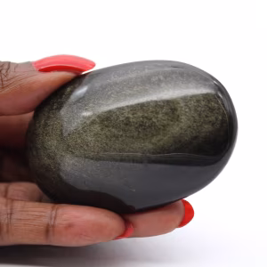 Galet d’obsidienne dorée du Mexique, spécimen de 90 g