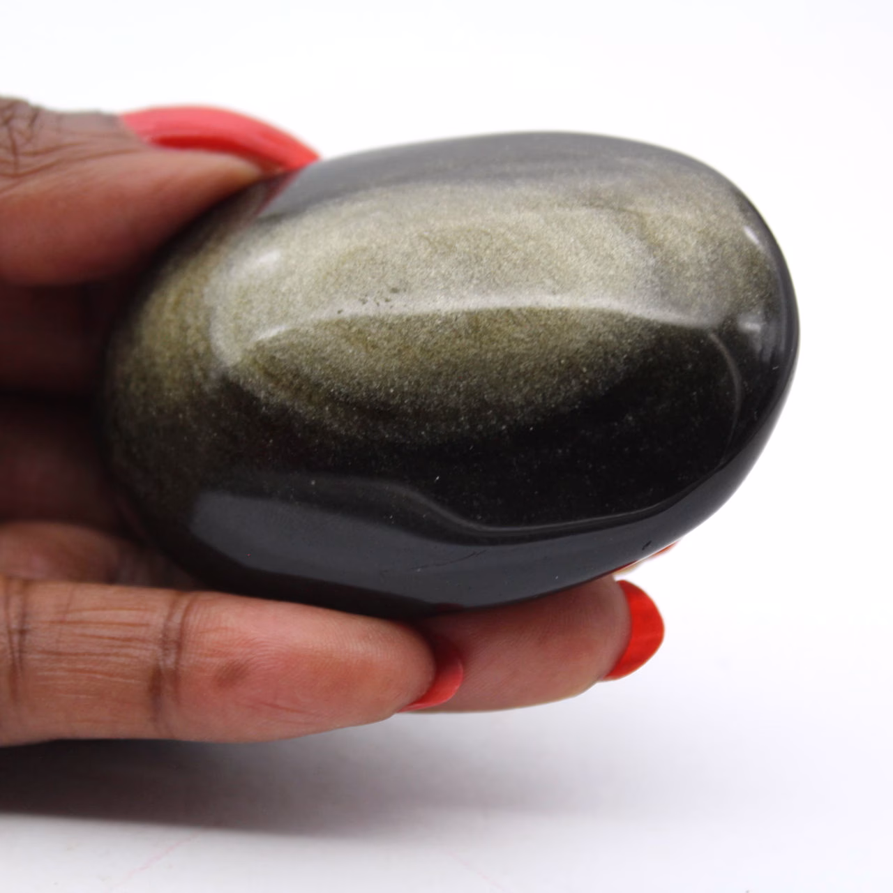 Galet poli d’obsidienne dorée mexicaine, format de 80 g